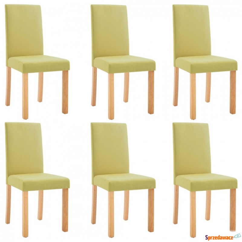 Krzesła do jadalni 6 szt. zielone tapicerowane... - Krzesła do salonu i jadalni - Żyrardów