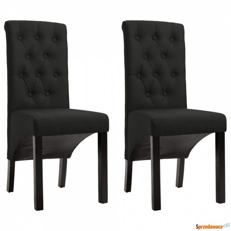 Krzesła do jadalni 2 szt. czarne tapicerowane... - Krzesła do salonu i jadalni - Zamość