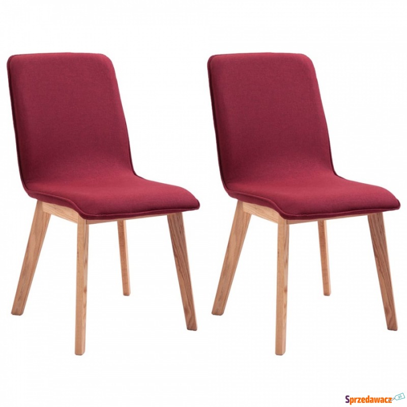 Krzesła do kuchni 2 szt. czerwone tkanina - Krzesła kuchenne - Kędzierzyn-Koźle