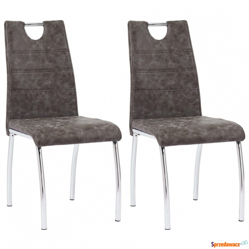 Krzesła do jadalni 2 szt. brązowe sztuczna skóra - Krzesła do salonu i jadalni - Gostyń