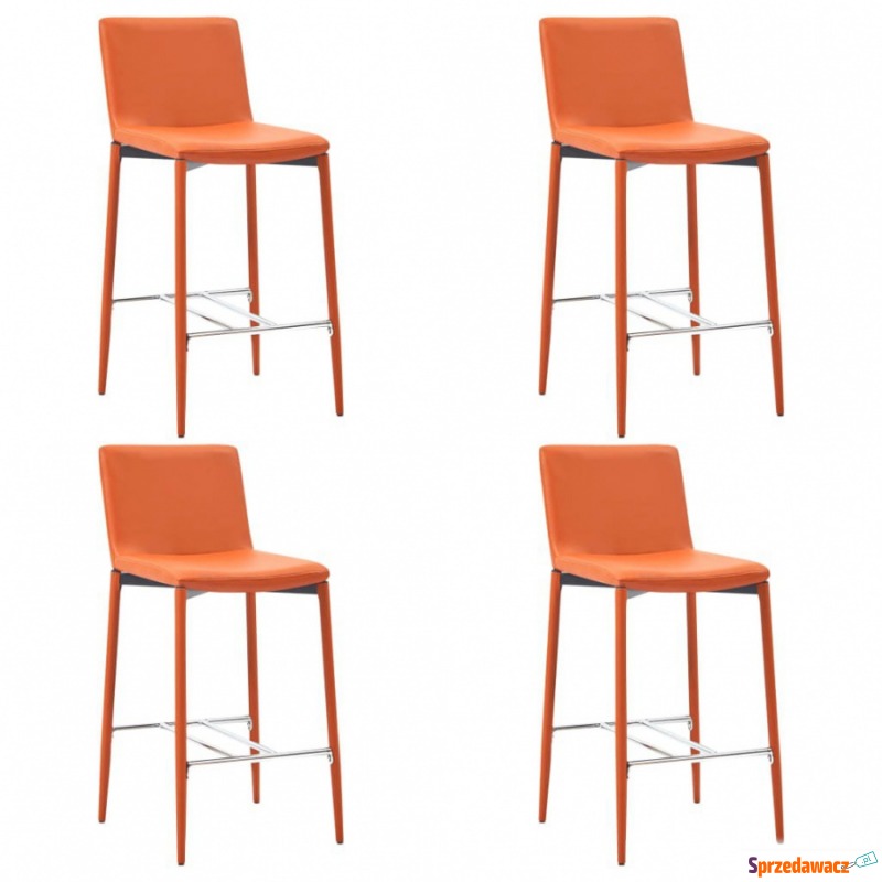 Krzesła barowe 4 szt. pomarańczowe sztuczna skóra - Taborety, stołki, hokery - Działdowo