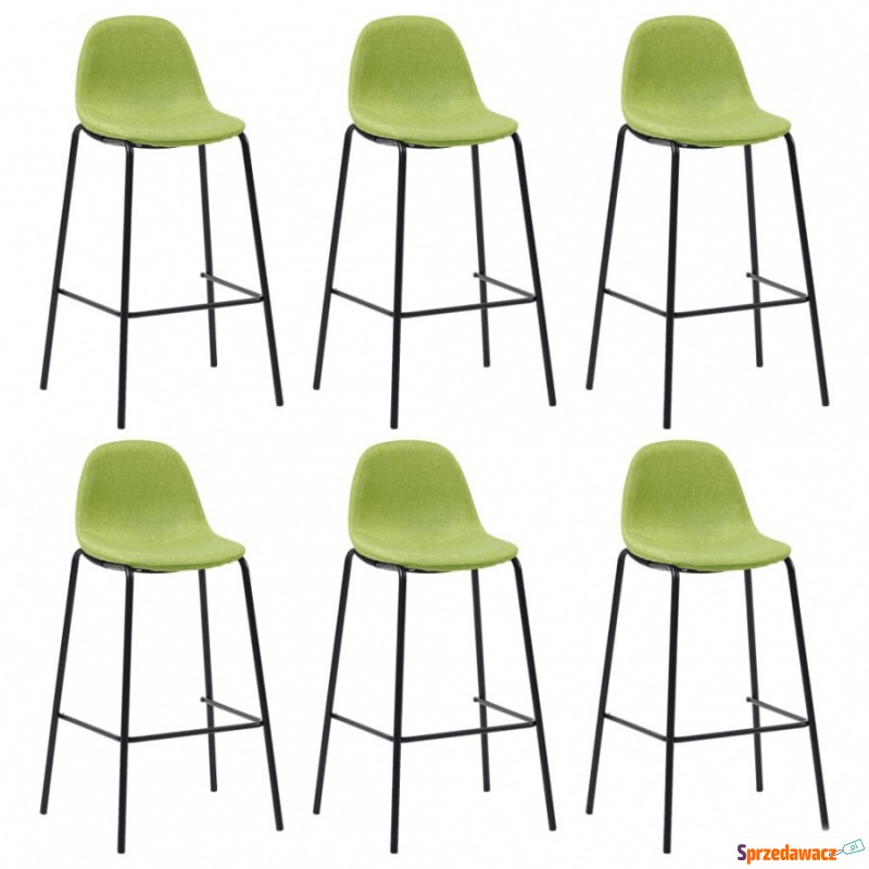 Krzesła barowe 6 szt. zielone tapicerowane tkaniną - Taborety, stołki, hokery - Lubin