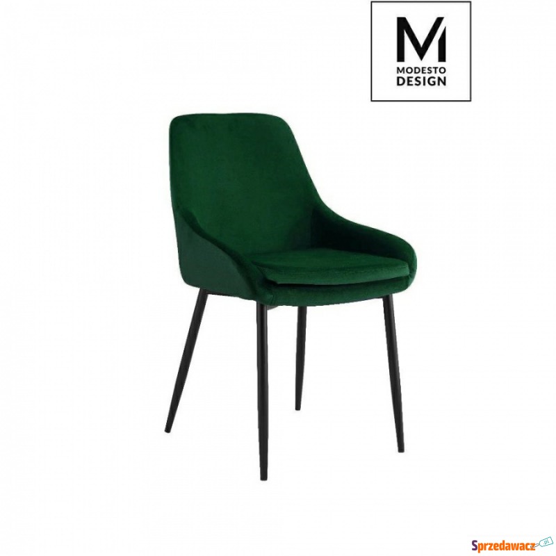 MODESTO krzesło CLOVER zielone - welur, metal - Krzesła do salonu i jadalni - Pabianice