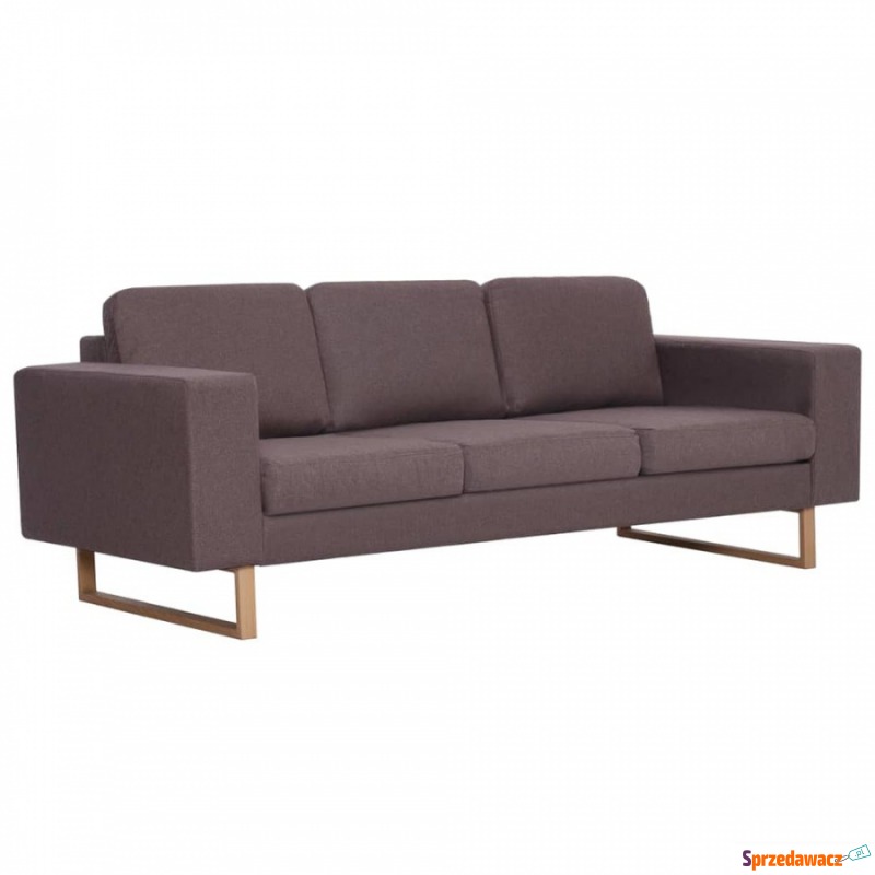 3-osobowa sofa tapicerowana tkaniną taupe - Sofy, fotele, komplety... - Dębica