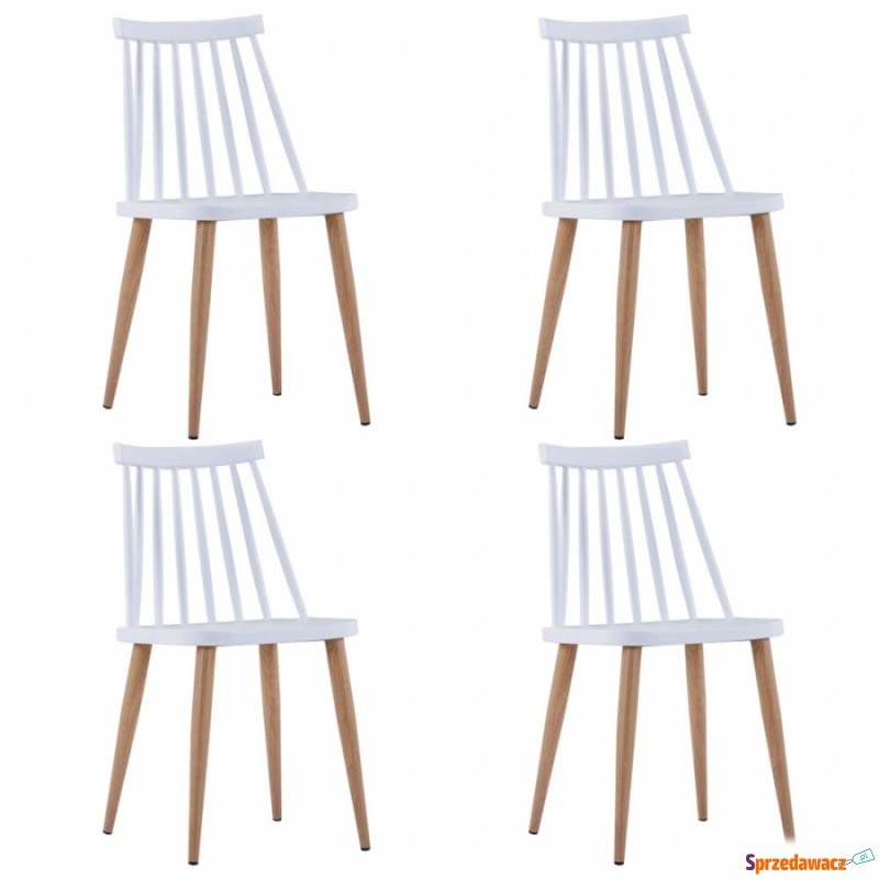 Krzesła do kuchni 4 szt. białe plastik - Krzesła kuchenne - Pruszków