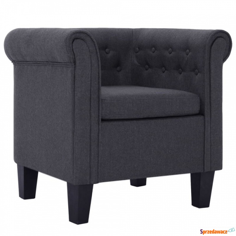 Fotel z poduszką ciemnoszary poliester - Krzesła biurowe - Mielec