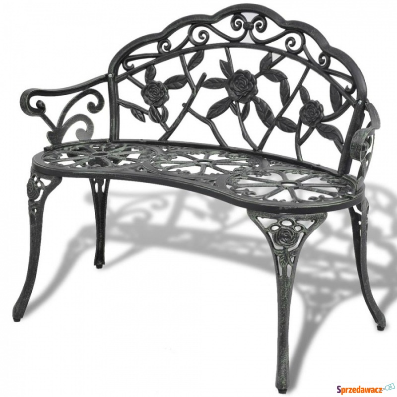 Ławka ogrodowa, 100 cm, odlewane aluminium, zielona - Krzesła ogrodowe - Jaworzno