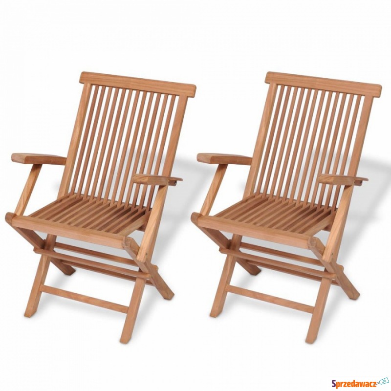 Składane krzesła ogrodowe, 2 szt., lite drewno... - Krzesła ogrodowe - Krzeszów