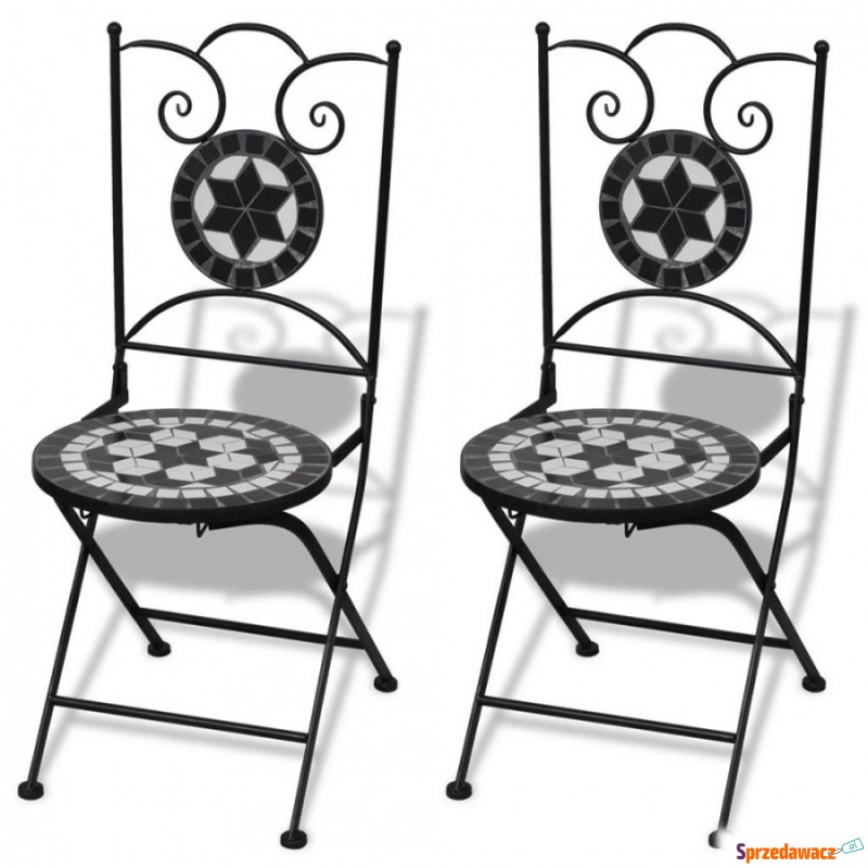 Składane krzesła bistro, 2 szt., ceramiczne,... - Krzesła ogrodowe - Łapy