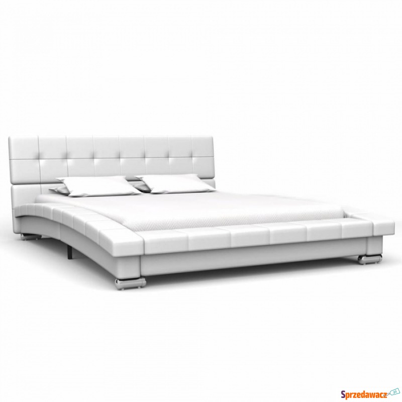 Rama łóżka, biała, sztuczna skóra, 200 x 120 cm - Łóżka - Mińsk Mazowiecki