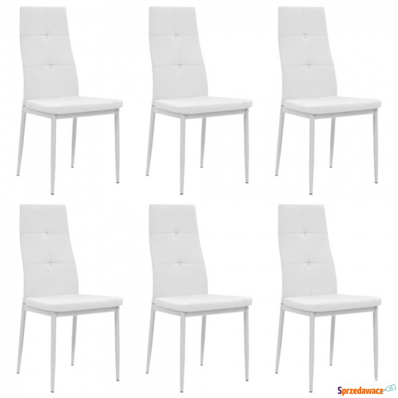 Krzesła do jadalni ze sztucznej skóry 6 szt. białe - Krzesła do salonu i jadalni - Świnoujście