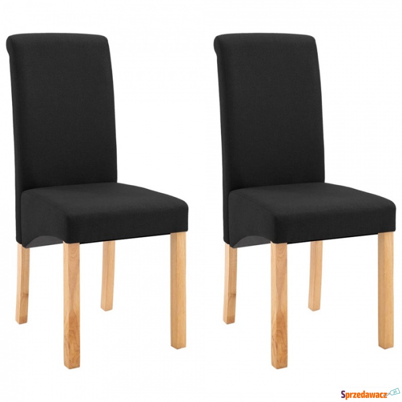 Krzesła do jadalni 2 szt. czarne tapicerowane... - Krzesła do salonu i jadalni - Mysłowice