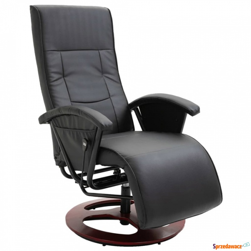 Fotel obrotowy czarny sztuczna skóra - Krzesła biurowe - Łapy