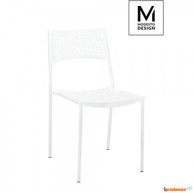 MODESTO krzesło PAX białe - polipropylen, metal - Krzesła do salonu i jadalni - Lubin