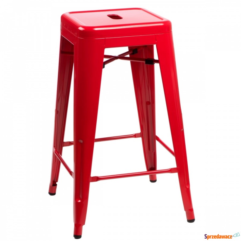 Krzesło barowe D2 Paris 75cm czerwone - Taborety, stołki, hokery - Gliwice
