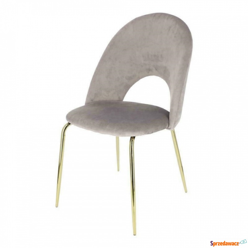 Krzesło Solie Velvet szare/złote - Krzesła do salonu i jadalni - Bieruń