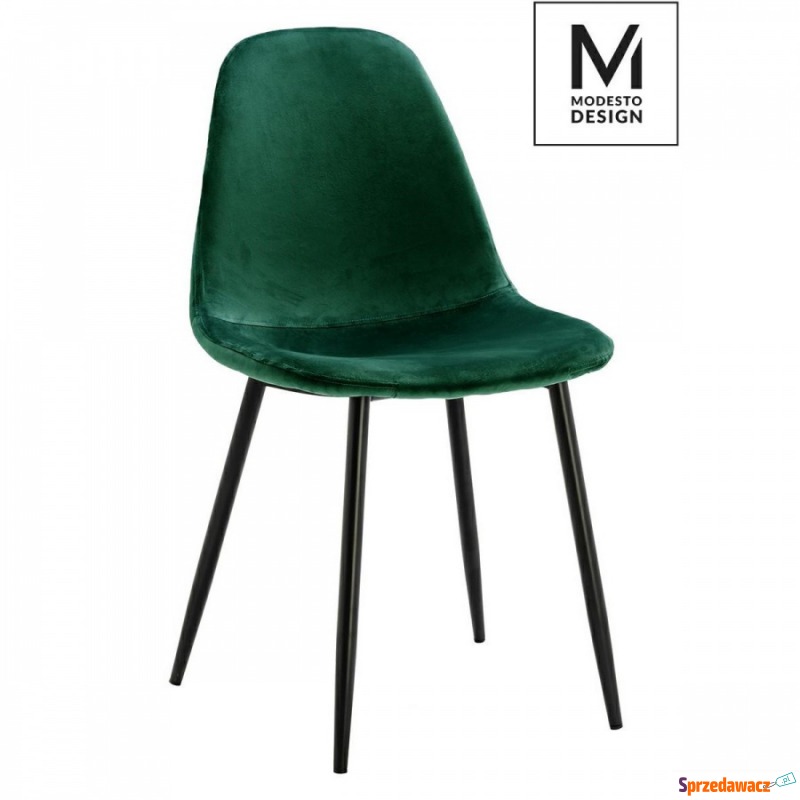 MODESTO krzesło LUCY zielone - welur, metal - Krzesła do salonu i jadalni - Kielce