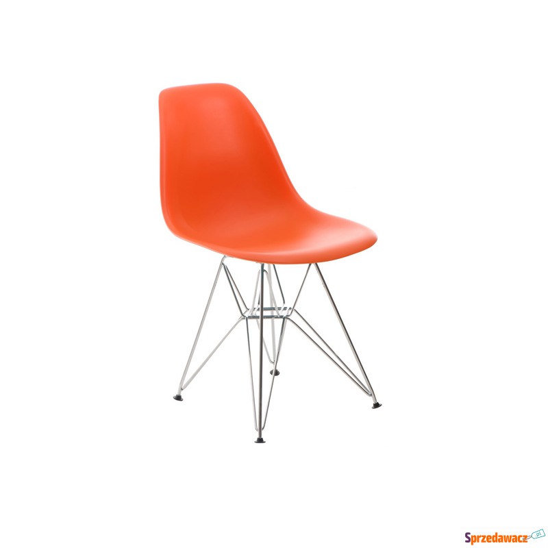Krzesło P016 PP pomaranczowe, chromowane nogi - Krzesła do salonu i jadalni - Starogard Gdański
