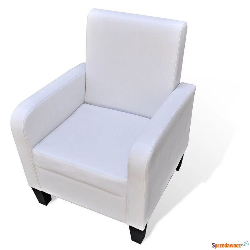 Fotel ze skóry syntetycznej biały - Krzesła biurowe - Rogoźnik