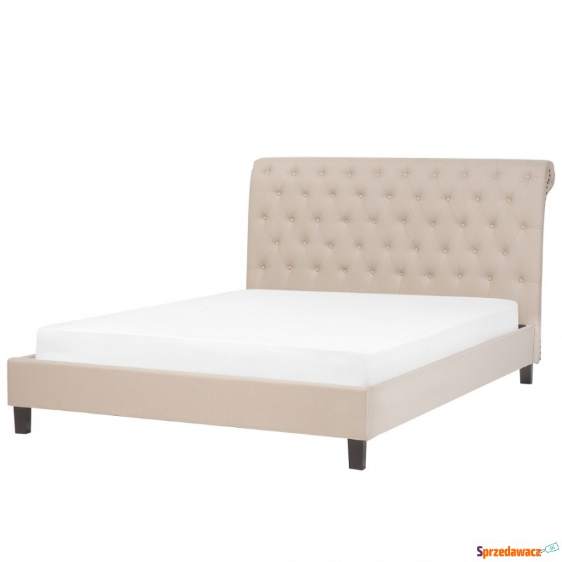Łóżko beżowe - 160x200 cm - łóżko tapicerowan... - Łóżka - Siedlęcin
