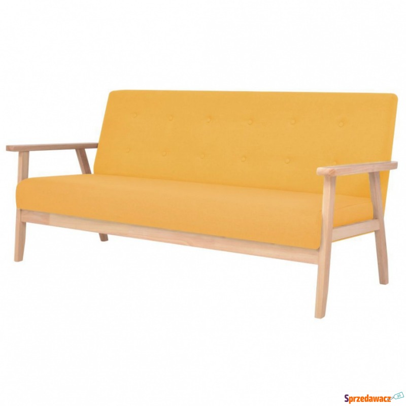 3-osobowa sofa tapicerowana, żółta - Sofy, fotele, komplety... - Bełchatów