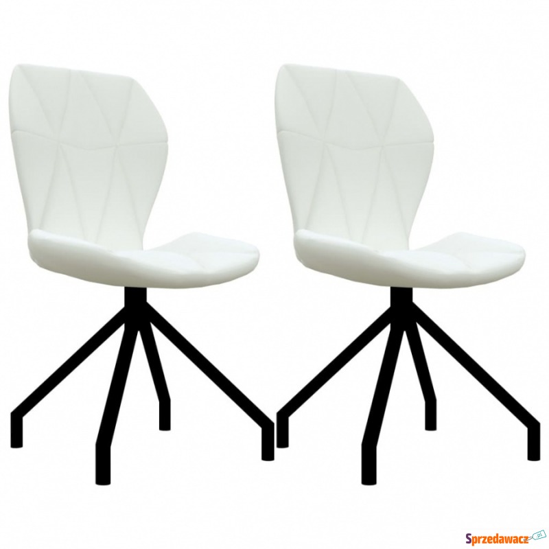 Krzesła do kuchni 2 szt. białe sztuczna skóra - Krzesła kuchenne - Sianowo