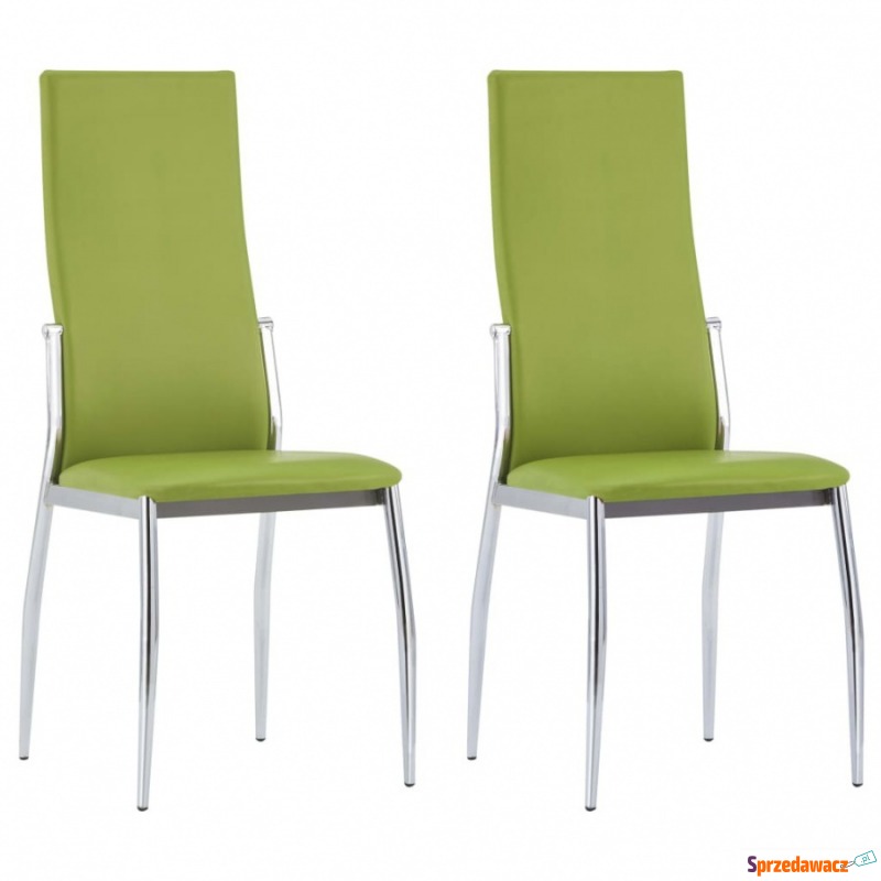 Krzesła jadalniane, 2 szt., zielone, sztuczna... - Krzesła do salonu i jadalni - Lublin