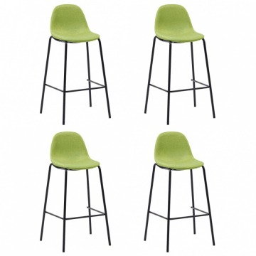 Krzesła barowe 4 szt. zielone tapicerowane tkaniną