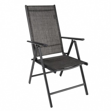 HI Rozkładane krzesło ogrodowe z aluminium, szare