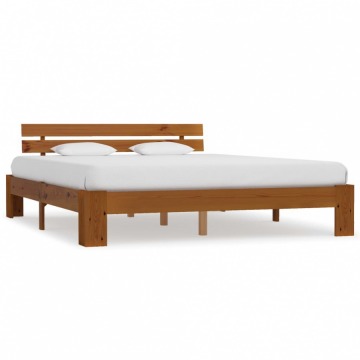 Rama łóżka, miodowy brąz, lite drewno sosnowe, 180 x 200 cm