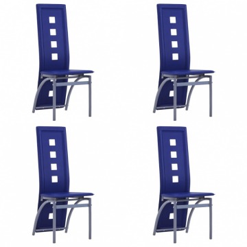 Krzesła do jadalni 4 szt. niebieskie sztuczna skóra
