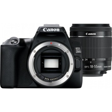 Lustrzanka Canon EOS 250D + obiektyw 18-55mm IS STM + 50/1.8 STM