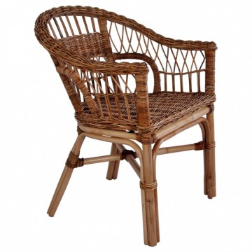 Krzesła ogrodowe, naturalny rattan, brązowe