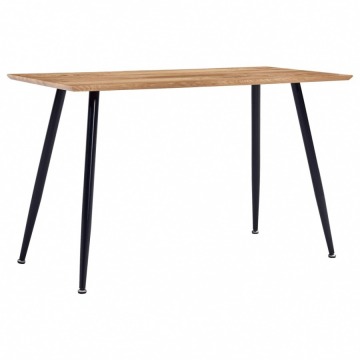 Stół do jadalni, kolor dębowy i czarny, 120x60x74 cm, MDF
