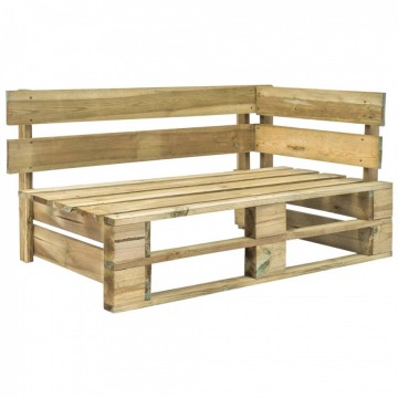 Ogrodowa ławka narożna z palet, drewno FSC, zielona