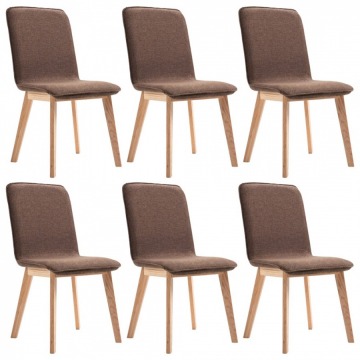Krzesła do jadalni 6 szt. brązowe tkanina