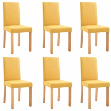 Krzesła do jadalni 6 szt. żółte tapicerowane tkaniną
