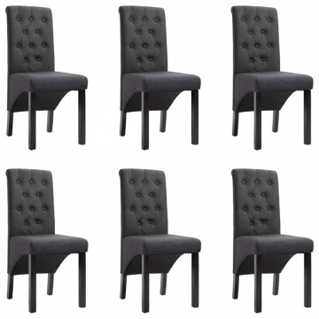 Krzesła do jadalni 6 szt. ciemnoszare tapicerowane tkaniną
