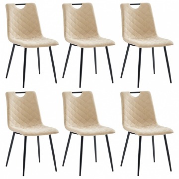 Krzesła jadalniane, 6 szt., kremowe, sztuczna skóra