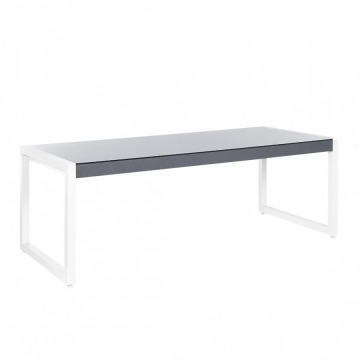 Stół ogrodowy aluminium szary/biały 210 x 90 cm BACOLI