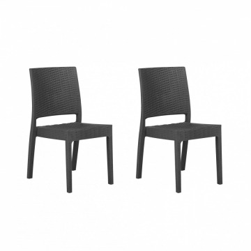 Zestaw 2 krzeseł ogrodowych szarych FOSSANO