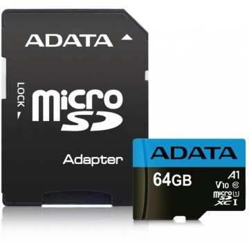 ADATA Premier microSDXC 64GB 100R/25W UHS-I Class 10 A1 V10 + Adapter