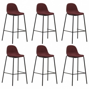 Krzesła barowe 6 szt. kolor wina tkanina