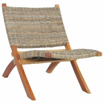 Krzesło naturalny rattan kubu i lite drewno mahoniowe