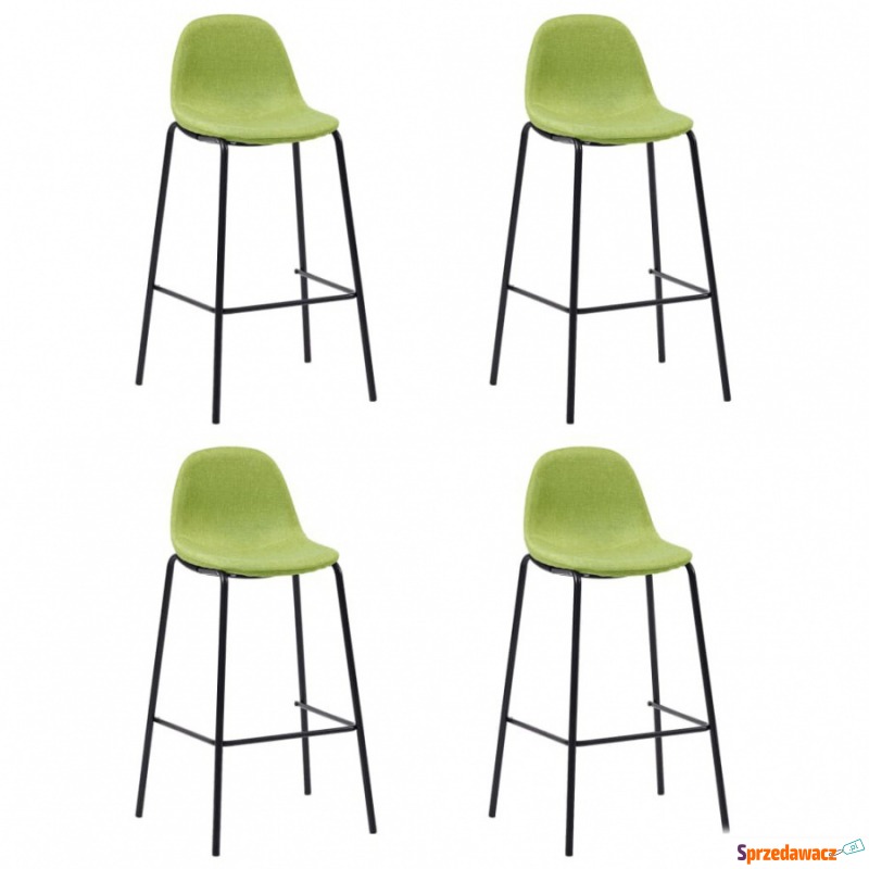 Krzesła barowe 4 szt. zielone tapicerowane tkaniną - Taborety, stołki, hokery - Staszów