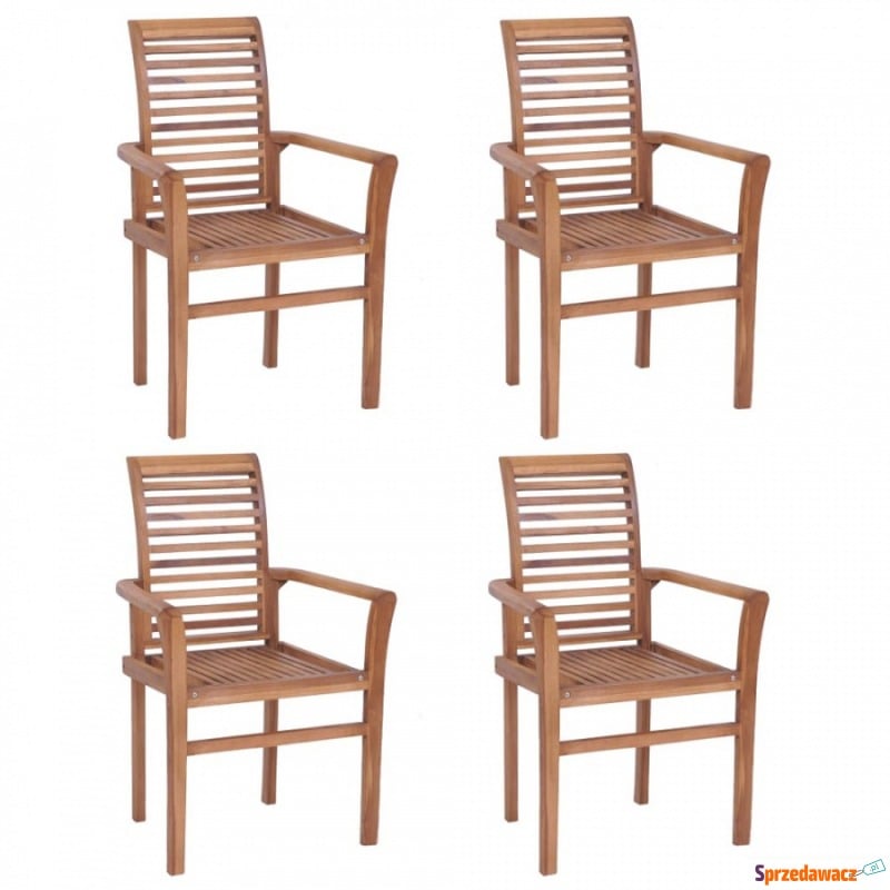 Sztaplowane krzesła do kuchni 4 szt. lite drewno... - Krzesła kuchenne - Białogard