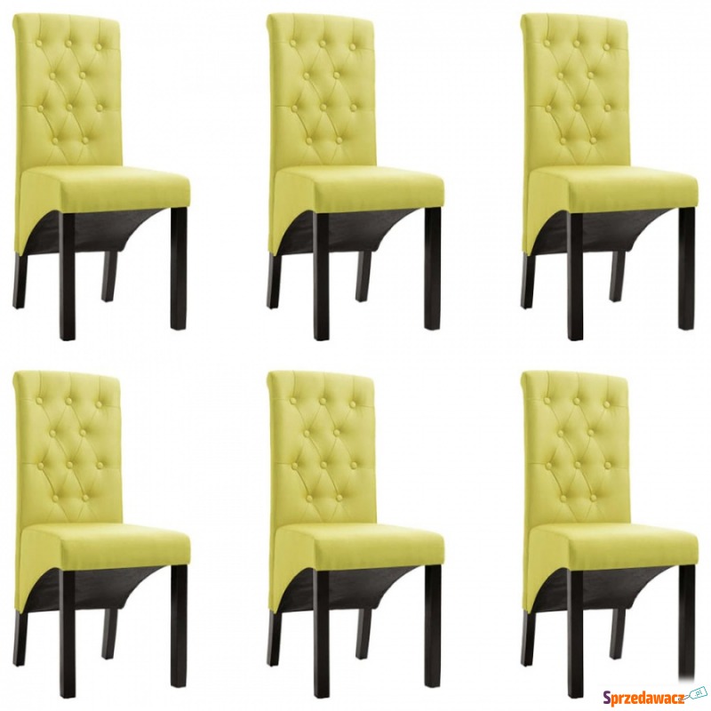 Krzesła do jadalni 6 szt. zielone tapicerowane... - Krzesła do salonu i jadalni - Czarne