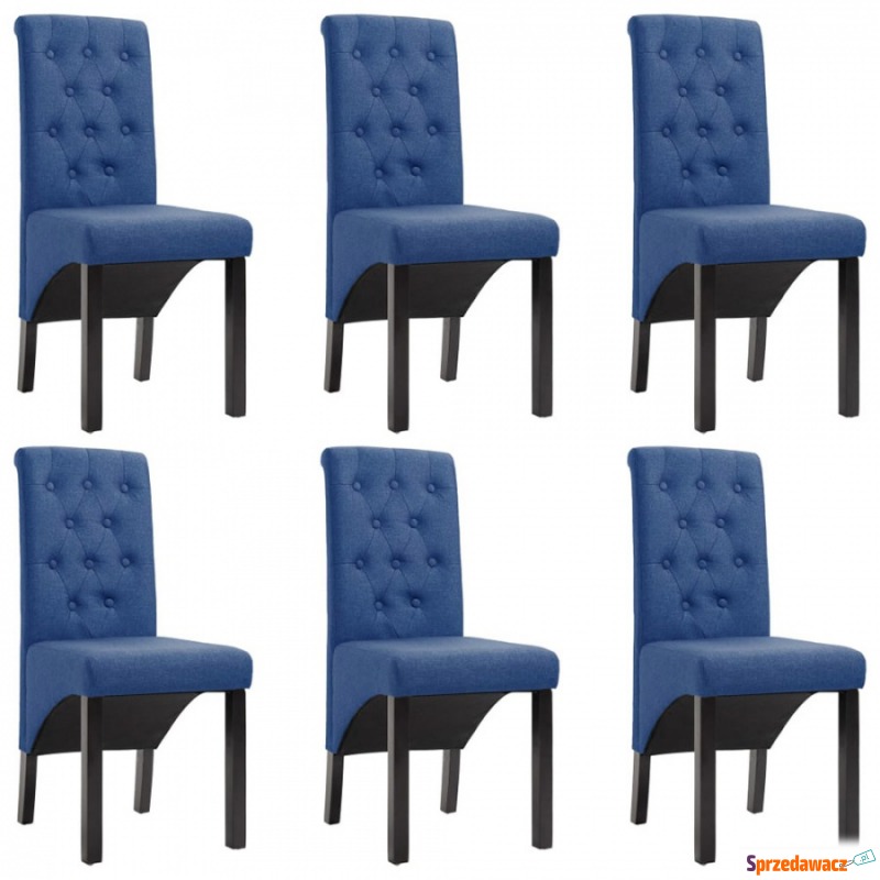 Krzesła do jadalni 6 szt. niebieskie tapicerowane... - Krzesła do salonu i jadalni - Piekary Śląskie