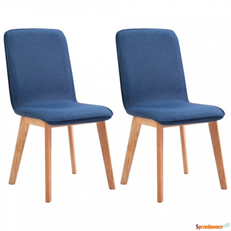 Krzesła do kuchni 2 szt. niebieskie tapicerowane... - Krzesła kuchenne - Siedlęcin