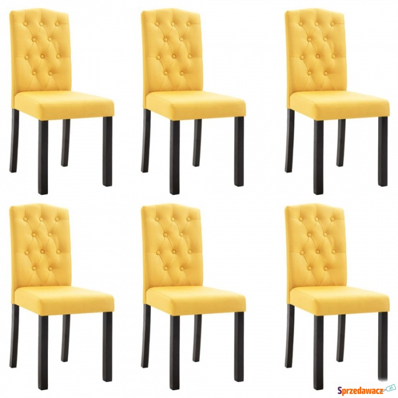 Krzesła do jadalni 6 szt. żółte tapicerowane... - Krzesła do salonu i jadalni - Bydgoszcz
